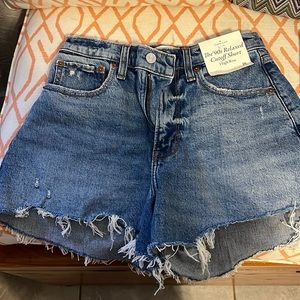 90s relaxed high rise curve love Abercrombie shorts